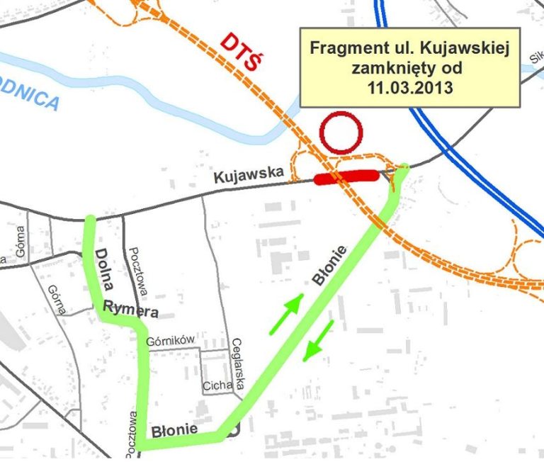 Trwa budowa DTŚ. Zamkną ul. Kujawską